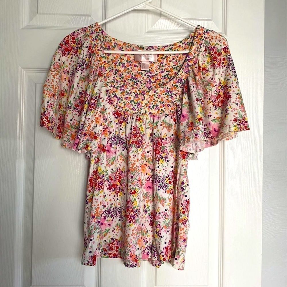 H&M Garden Collection Floral Print Top